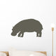 Brown Hippo Wall Decal