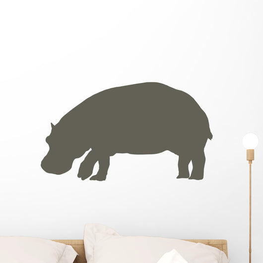 Brown Hippo Wall Decal