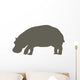 Brown Hippo Wall Decal