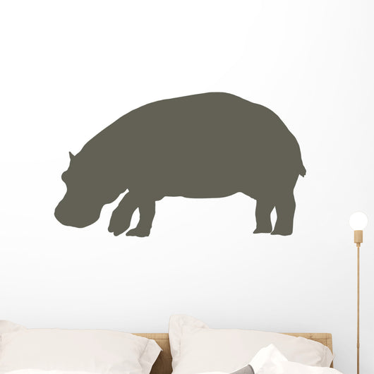 Brown Hippo Wall Decal