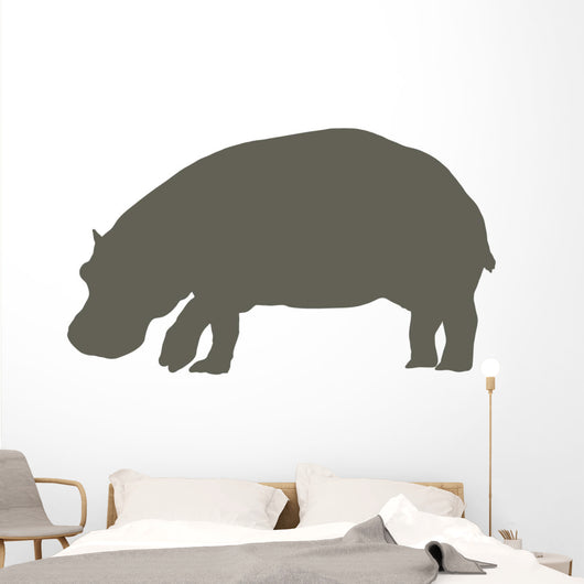 Brown Hippo Wall Decal