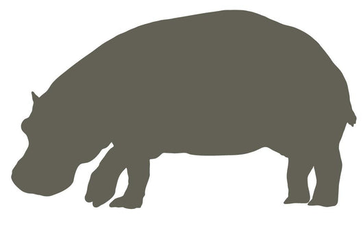 Brown Hippo Wall Decal