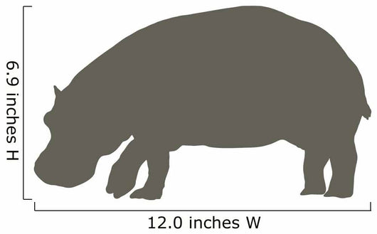 Brown Hippo Wall Decal