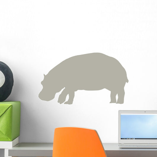 Tan Hippo Wall Decal