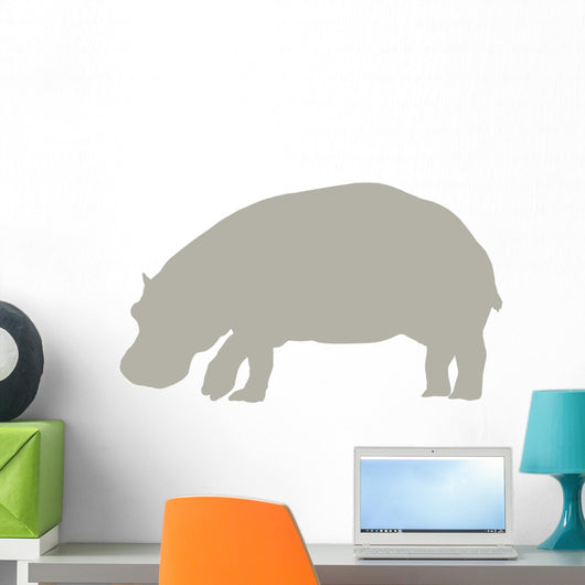 Tan Hippo Wall Decal