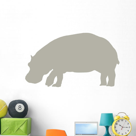 Tan Hippo Wall Decal