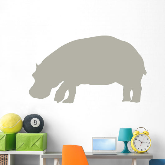 Tan Hippo Wall Decal