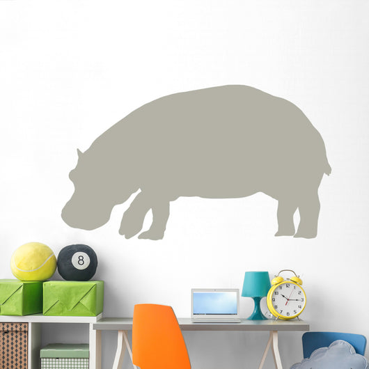 Tan Hippo Wall Decal