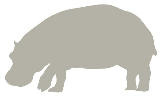 Tan Hippo Wall Decal
