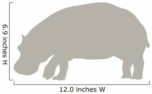 Tan Hippo Wall Decal