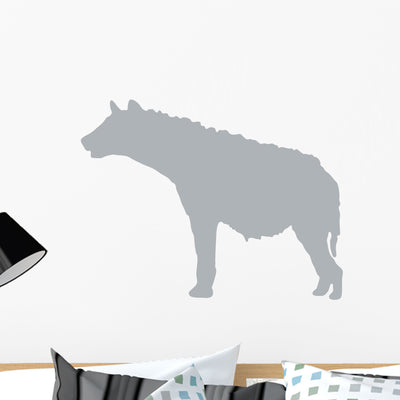 Grey Hyena Wall Decal shown on a wall