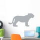 Grey Lion Cub Silhouette Wall Decal