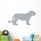 Grey Lion Cub Silhouette Wall Decal