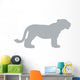 Grey Lion Cub Silhouette Wall Decal
