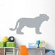 Grey Lion Cub Silhouette Wall Decal