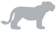 Grey Lion Cub Silhouette Wall Decal