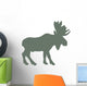 Olive Green Moose Silhouette Wall Decal