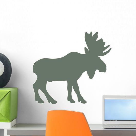 Olive Green Moose Silhouette Wall Decal