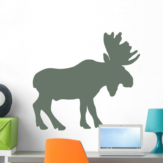 Olive Green Moose Silhouette Wall Decal
