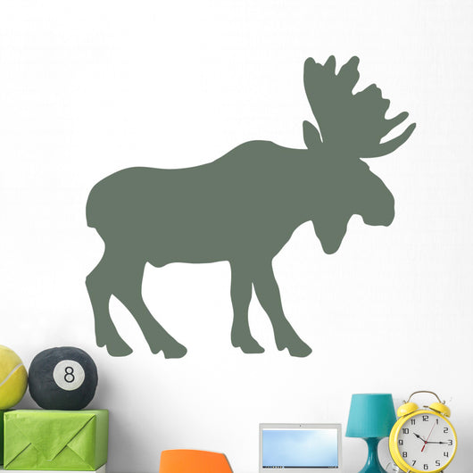 Olive Green Moose Silhouette Wall Decal