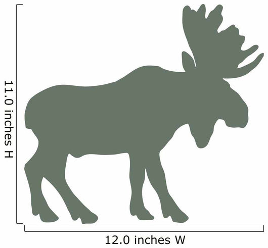 Olive Green Moose Silhouette Wall Decal