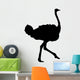 Realistic Black Ostrich Silhouette Wall Decal