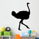 Realistic Black Ostrich Silhouette Wall Decal