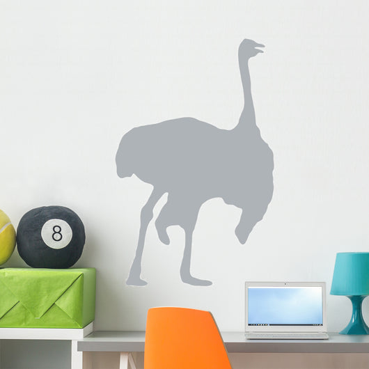 Grey Male Ostrich Wall Decal
