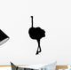 Tall Black Female Ostrich Wall Decal