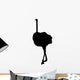 Tall Black Female Ostrich Wall Decal