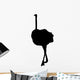 Tall Black Female Ostrich Wall Decal