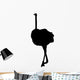 Tall Black Female Ostrich Wall Decal