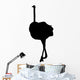 Tall Black Female Ostrich Wall Decal