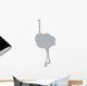 Tall Grey Female Ostrich Wall Decal