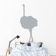 Tall Grey Female Ostrich Wall Decal