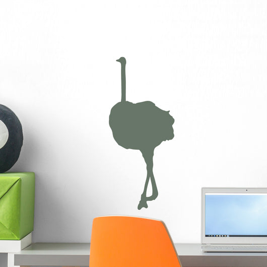 Tall Green Female Ostrich Wall Decal