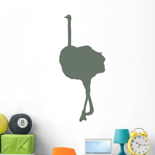 Tall Green Female Ostrich Wall Decal