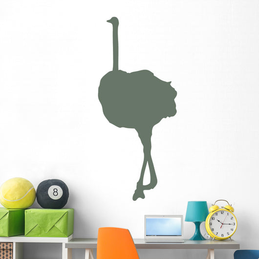 Tall Green Female Ostrich Wall Decal