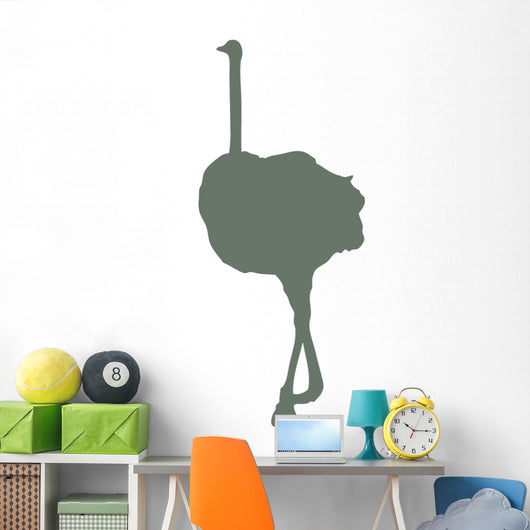 Tall Green Female Ostrich Wall Decal