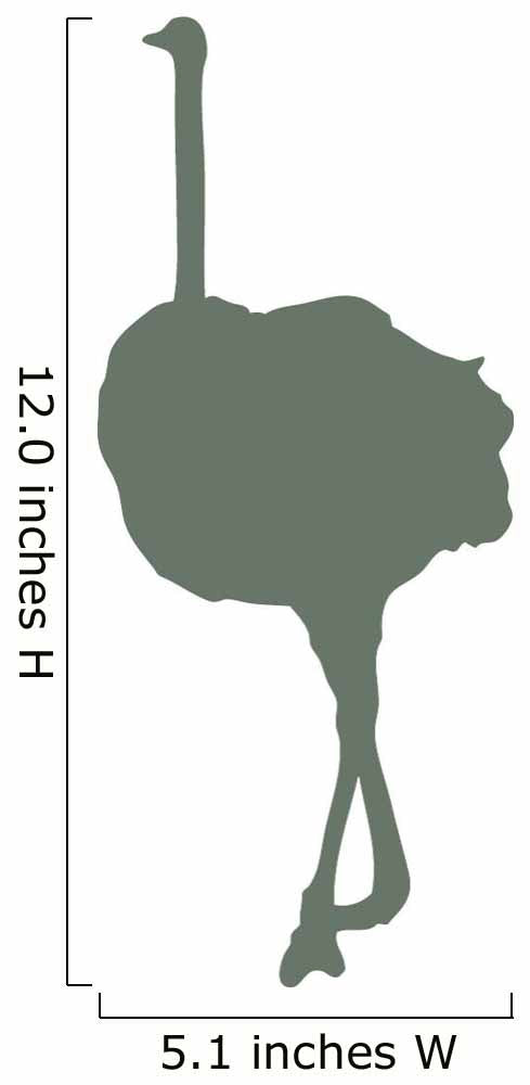 Tall Green Female Ostrich Wall Decal