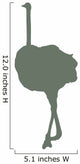 Tall Green Female Ostrich Wall Decal