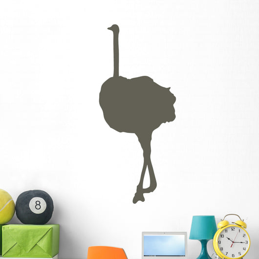 Tall Brown Female Ostrich Wall Decal