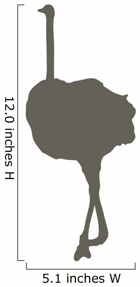 Tall Brown Female Ostrich Wall Decal
