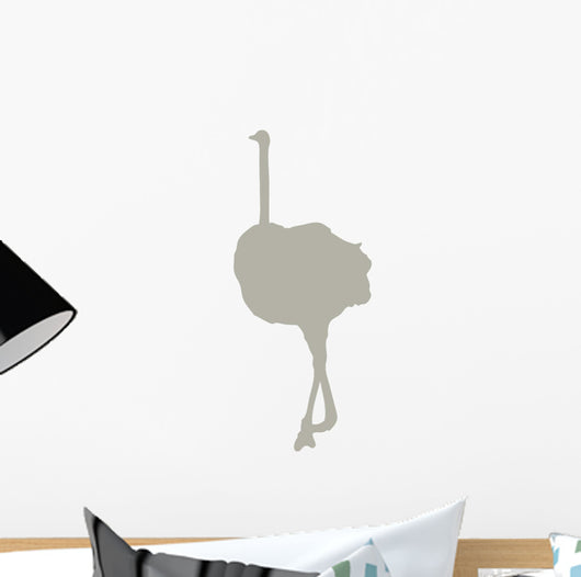 Tall Tan Female Ostrich Wall Decal