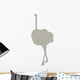 Tall Tan Female Ostrich Wall Decal