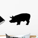 Realistic Black Pig Silhouette Wall Decal