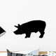 Realistic Black Pig Silhouette Wall Decal