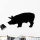 Realistic Black Pig Silhouette Wall Decal