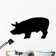 Realistic Black Pig Silhouette Wall Decal