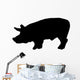 Realistic Black Pig Silhouette Wall Decal